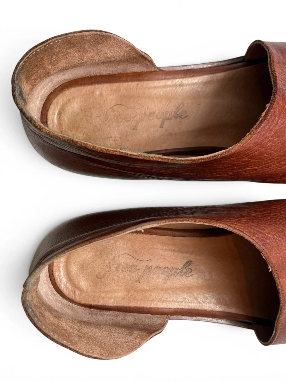Free People Brown Leather D'Orsay Flats
